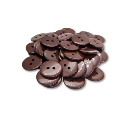 Image of (Pack of 30) Brown Round 2 Hole Buttons (Brown 18mm Hole)