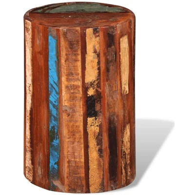 Image of vidaXL Stool Solid Reclaimed Wood Vintage Handmade Versatile Seating Choice for Home or Cafe Dining and Kitchen Spaces