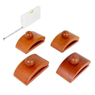 Image of Katai Quilt Clamps Set of 4, Large, Wood, Wall Mount Hangers for Rug, Tapestry Complete with Screws and Tape Measure