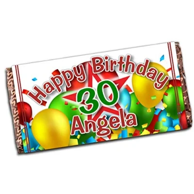 Image of Personalised Happy Birthday Milk Chocolate Bar 18th 21st 30th 40th 50th Present Idea N48 Any Age