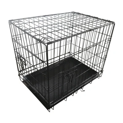 Image of Ashley 24&quot; Double Door Folding Metal Dog Crate