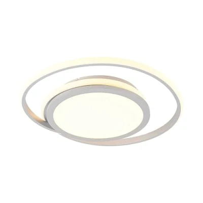 Image of Lucande LED ceiling lamp Noud, 49 cm, silver, aluminium, dimmable