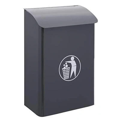 Image of ARREGUI E6115 30L Grey Steel Wall Mounted Recycling Bin for Garage and Indoor Common Areas