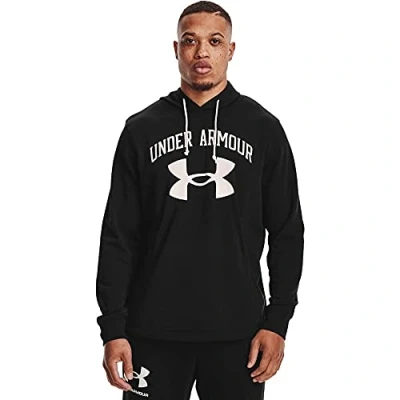 Image of Under Armour Mens Rival Terry Big Logo Hoody Black/Onyx White L