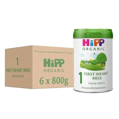Image of HiPP Organic 1 First Infant Baby Milk Powder Formula, from Birth, 800g (Pack of 6)