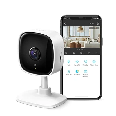 Image of Tapo TP Link 2K Indoor Security Camera for Baby Monitor, Dog w/Motion Detection, 2 Way Audio Siren, Night Vision, Cloud &amp; SD Card Storage(Up to 256 GB), Works w/Alexa Google Home C110