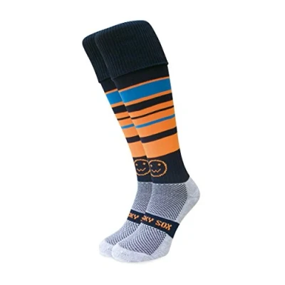 Image of WackySox Tangerine Dream Rugby Socks,Hockey Socks,Sports Socks for Men and Women Suitable Riding,Sports,Football,Hockey,Running
