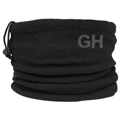 Image of TeddyTs Personalised Initials Black Fleece Sports Snood with Adjustable Toggle (Charcoal Embroidery)