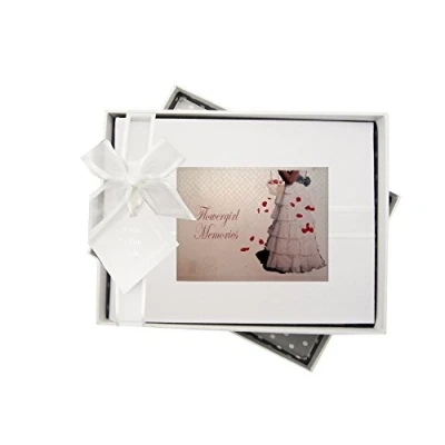 Image of White Cotton Cards Bridesmaid Wedding, Small Photo Album, Dress, Fabric, 16 x 20.5 4 cm
