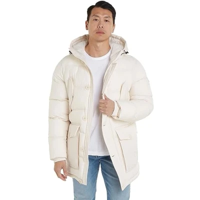 Image of Tommy Hilfiger Men&#039;s Parka Winter, Beige (Weathered White), M