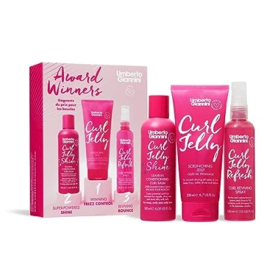 Image of Umberto Giannini Award Winners Curl Styling (150ml Jelly Shine, 200ml Scrunching Jelly, 150ml Refresh) Vegan &amp; Cruelty Free