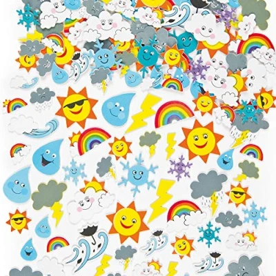 Image of Baker Ross EV3082 Weather Foam Stickers (Pack of 96)