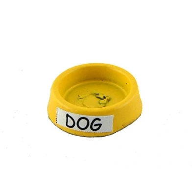 Image of Melody Jane Dolls House Yellow Dog Food Dish Water Bowl Miniature 1:12 Scale Pet Accessory
