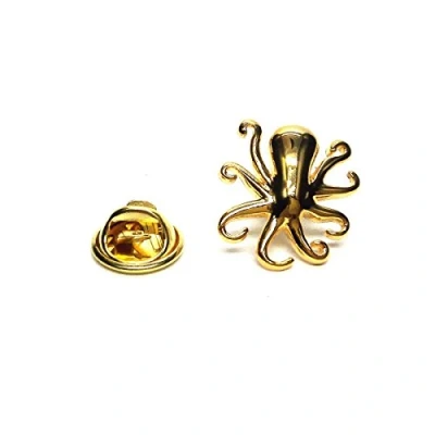 Image of Golden Octopus Lapel Pin Badge X2AJTP524