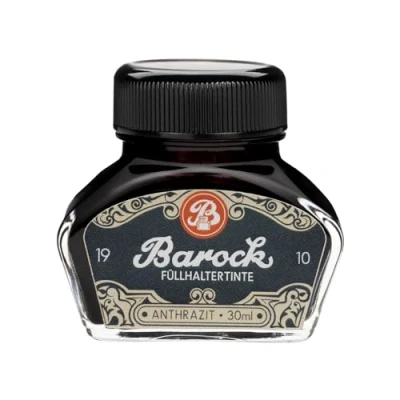 Image of Barock 1910 Anthracite, Writing Ink for Fountain Pens, Glass Nibs, Rollerball Pen in Bottle, 30 ml, Grey