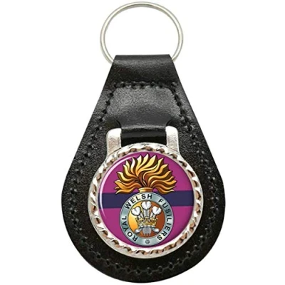 Image of Royal Welsh Fusiliers, British Army Leather Key Fob