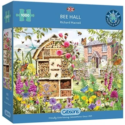 Image of Bee Hall 1000 Piece Jigsaw Puzzle Summer Beehive Sustainable for Adults Premium 100% Recycled Board Great Gift Gibsons Games