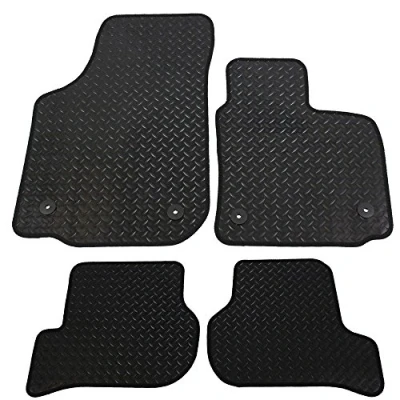 Image of JVL 1265R Fully Tailored Rubber Car Mat, Set of 4, Black