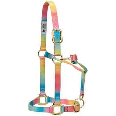 Image of Weaver Leather 35 6795 R1 Polyester Rainbow Adjustable Chin and Throat Snap Halter, 1&quot; Average Horse