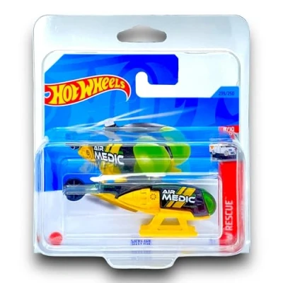 Image of Hot Wheels Skyfire (Black, Yellow &amp; Green) 8/10 HW Rescue 2023 239/250 (Short Card) COMES IN A KLAS CAR KEEPER PROTECTIVE COLLECTORS CASE HKJ23