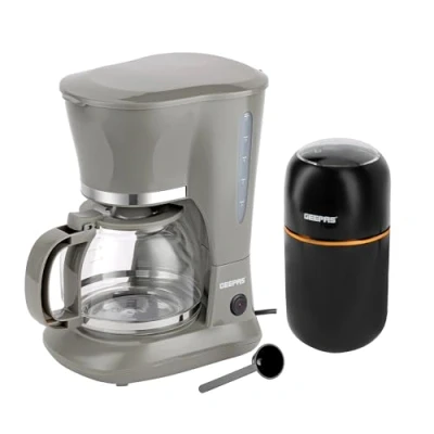 Image of GEEPAS 1.5L Filter Coffee Machine &amp; Grinder 80 g Capacity Combo Set 800W Maker for Instant Coffee, Espresso, Macchiato 200W Electric Dried Spice Nuts Herbs