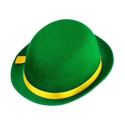 Image of WIDMANN 16804 Felt Bowler Hat, Unisex Adult, Clown, Circus, Carnival, Theme Parties, One Size, Green Color