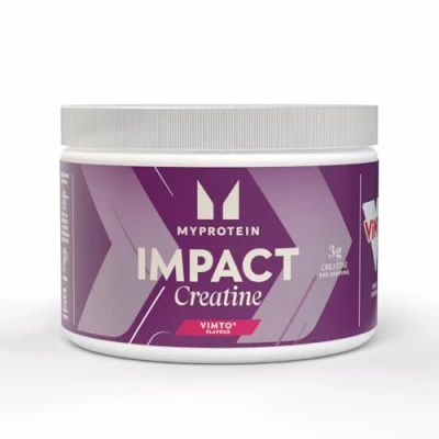 Image of Myprotein Impact Creatine Monohydrate Vimto 255g Micronized Powder with 3g Per Serving Fruity Flavour Pure Nutritional Supplement Muscle &amp; Performance Booster