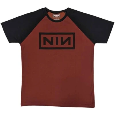 Image of Paradiso Clothing NINE INCH Nails Classic LOGO Raglan Print Tshirt, Women&#039;s, Size: Small, Red