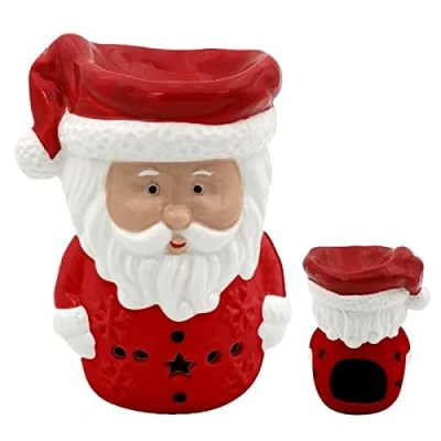 Image of Santa Father Christmas Oil Burner Wax Melt Warmer Tealight Candle Holder