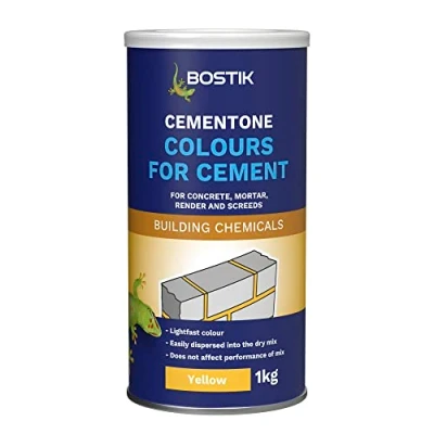 Image of Bostik Colours For Cement, Concrete, Mortar, Render and Screeds, Available in 5 Intermixable Colours, Interior Exterior Use, Colour: Yellow, Size: 1kg