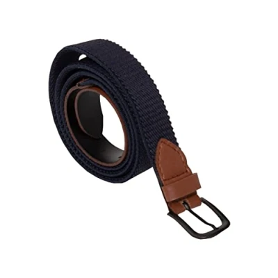 Image of 989Zé ENZO Mens canvas stretch Elasticated Belt for All waist Sizes EZ BELTS 07 NAVY 36