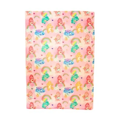 Image of Franco Collectibles Care Bears Classic Rainbow Bedding Super Soft Plush Cozy Throw, 46 in x 60 in, (Officially Licensed Product)