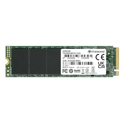 Image of Transcend MTE110S 256 GB NVMe PCIe Gen3 x4 M.2 2280 Internal Solid State Drive (SSD) 3D TLC NAND (TS256GMTE110S)