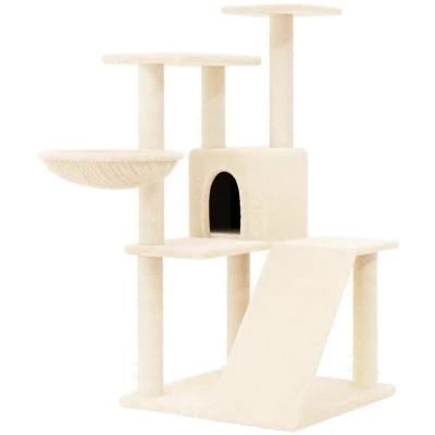 Image of vidaXL Cat Tree with Sisal Scratching Posts Cream 94 cm