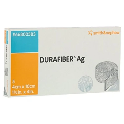 Image of DuraFiber Ag Silver Antimicrobial Dressings, 10 x 4 cm