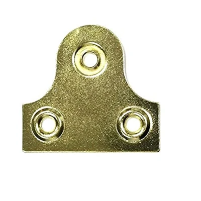 Image of Merriway BH05295 (4 Pcs) Glass Mirror Picture Hanging Plate Round Brass Plated 50mm Pack of 4 Pieces