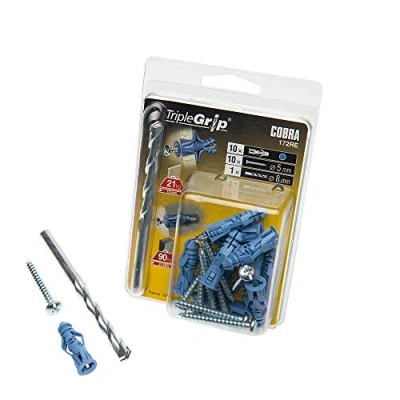 Image of Cobra 5mm TripleGrip Universal Plasterboard Wall Fixing (10 Pack)
