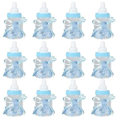 Image of Agatige 12Pcs Baby Bottle Party Favor, Blue Feeding Sweets Favour Box for Shower Birthday Girl Boy Newborn Infant
