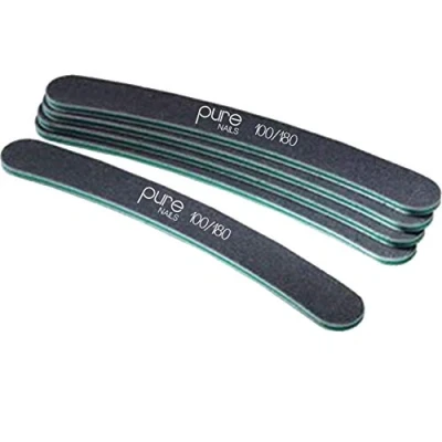 Image of Pure Nails Black Boom Nail Files 100/180 Grit (Pack Of 5)
