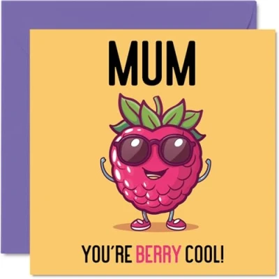 Image of Birthday Cards for Mum Berry Cool Funny Happy Card from Son Daughter, Mother’s Day Mother, 145mm x Joke Greeting Women Her