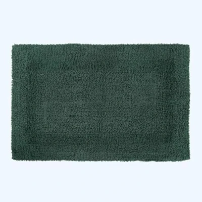 Image of HOMESCAPES Bath Mat, Luxury 1600gsm Extra Soft 100% Cotton, Reversible Bathroom Mats Non Slip, Washable, Super Absorbent, Quick Dry, Moss Green Rug, 50 x 80 cm
