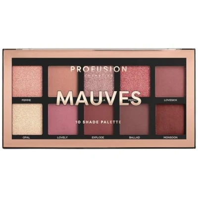 Image of Profusion Cosmetics Mauves 10 Shade Eyeshadow Palette (blendable multi finish neutrals and dusty rose to plummy hues)