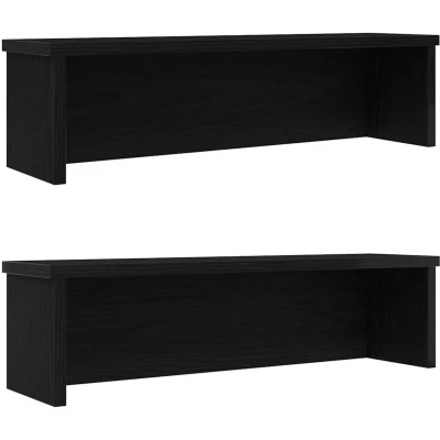 Image of vidaXL Kitchen Racks Stackable 2 pcs Black 60x15x16 cm