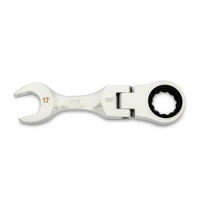Image of GEARWRENCH 17mm 90 Tooth 12 Point Stubby Flex Combination Ratcheting Wrench 86867