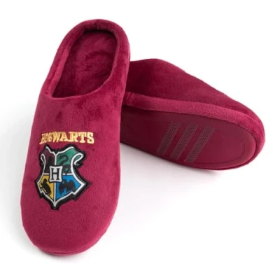 Image of Harry Potter Slippers for Women Hogwarts Burgundy Red, bordeaux, 7 UK