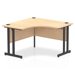 Image of Impulse 1200mm Corner Office Desk Maple Top Black Cantilever Leg