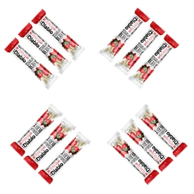 Image of Diablo Yoghurt &amp; Muesli Bar Strawberry No Added Sugar Sweetened with Maltitol Breakfast Bars Diabetic Friendly Hamper Available Perfect for Gifting 1 30g (Pack Of 12)