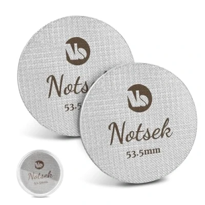 Image of NOTSEK Puck Screen 54mm, 2Pcs 1mm/1.7mm Thick Espresso for Portafilter 150μm 316 Stainless Steel Coffee with Acrylic Storage Box, Barista Accessories