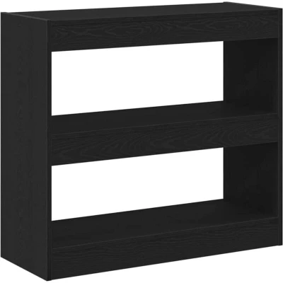 Image of vidaXL Black Oak Book Cabinet 80x30x72 cm, Made of Engineered Wood