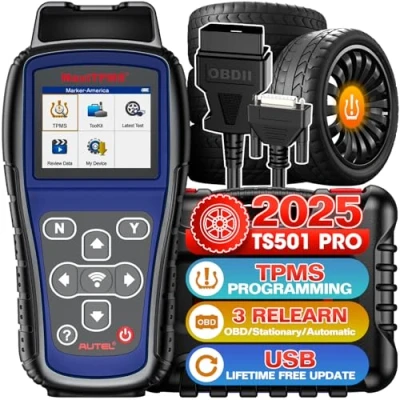 Image of Autel MaxiTPMS TS501 PRO TPMS Relearn Tool: 2024 Up of TS408S, Same as TS508 TS508WF, Activate 99% Brand Sensors, Program MX Sensors 315/433MHz, Reset/Diagnosis Read/Clear DTCs